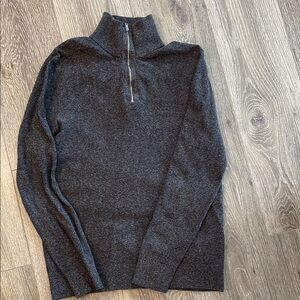 Men's Gray Half-Zip Sweater